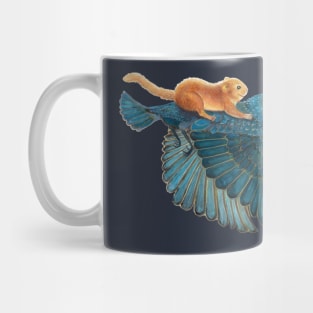 Hazel dormouse and Starling Flying Mug